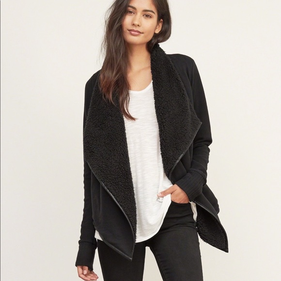 abercrombie sherpa lined cardigan